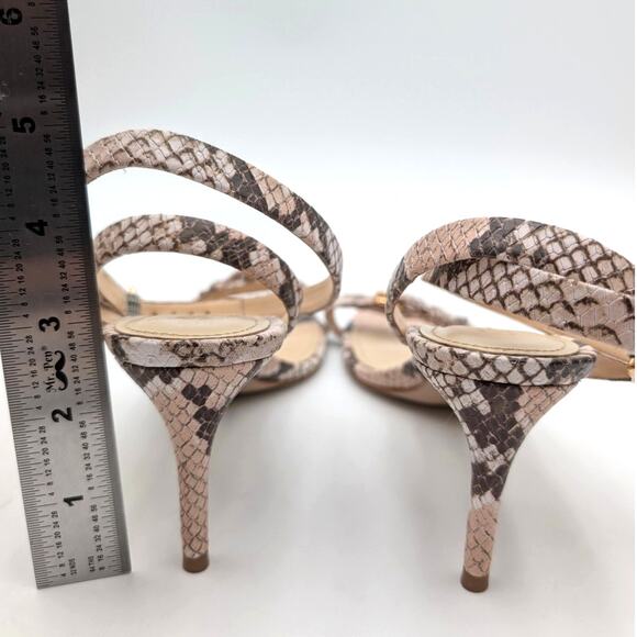 Schutz Aurora Snake-Embossed Stiletto Heel Sandals Women’s Size US7.5B EU38 - Picture 4 of 12